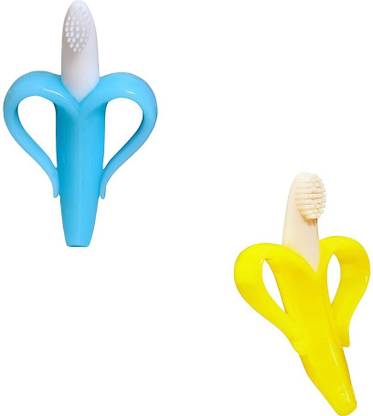 Sparkle Joy Banana Shape Brush | BPA-Free Silicone Baby Brush | Safe & Fun Oral Toothbrush Case