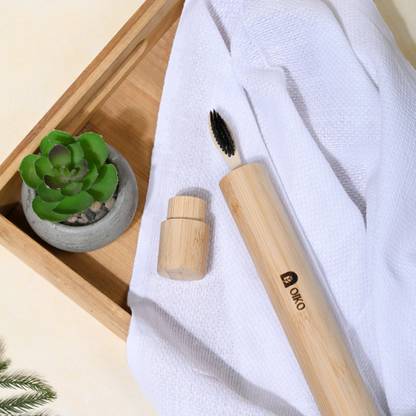 OIKO Bamboo Toothbrush Travel Tube With Bamboo Toothbrush | Toothbrush Case