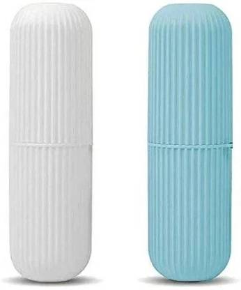 V Bright Capsule Shape Toothbrush Case Holder for Travel (Pack of 2) Toothbrush Case