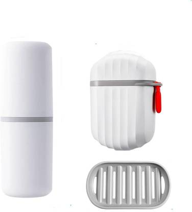 RUDROIMPEX Toothbrush Travel Case, Portable Travel Soap Container Dish Tray Toothbrush Case