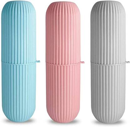 Buy From Best Portable Capsule Shape Travel Toothbrush Toothpaste Case - Holder Toothbrush Case (Pack Of 3) Plastic Toothbrush Holder