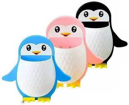 virusa (PACK OF 3) Penguin Shape Toothbrush Holder Plastic Toothbrush Holder