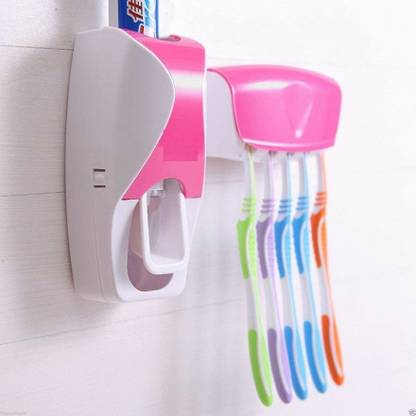 Stylo Automatic Toothpaste Dispenser & Tooth Brush Holder Plastic Toothbrush Holder