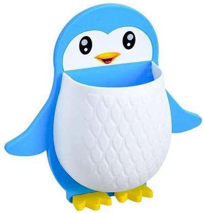 Radha Penguin Floating Shelf Self Adhesive for Kitchen,Bathroom,Room,Office x1.311 Plastic Toothbrush Holder