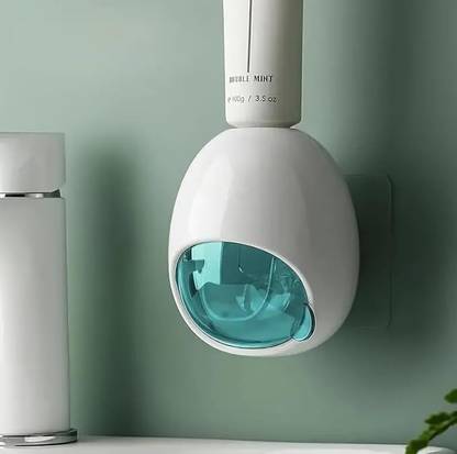 AILEXIM Modern Look Automatic Hands-Free Toothpaste Dispenser Plastic Toothbrush Holder