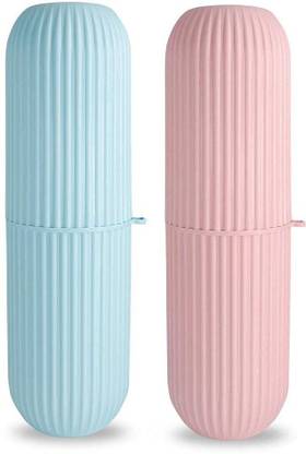 LZ LEZOIR Portable Hiking Camping Travel Toothbrush & Toothpaste Holder Bathroom Storage Organizer Case (Pack of 2) Toothbrush Case