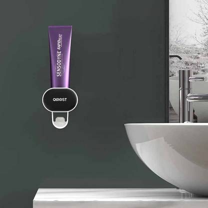 TGOPIT Wall-Mounted Automatic Toothpaste Dispenser Automatic Toothpaste Squeezer Plastic Toothbrush Holder