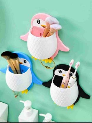 Wbeenty 1PCS Penguin Toothbrush Holder/Brush Stand/Pen Holder/Kitchen/Bedroom/Office Plastic Toothbrush Holder
