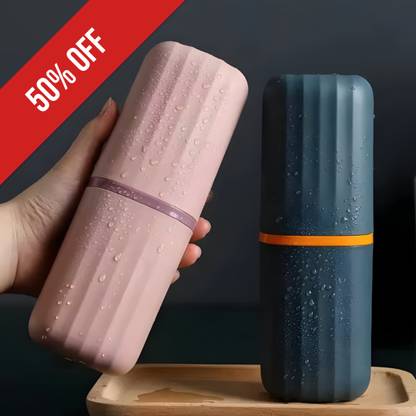 DEW MAT Toothbrush Holder for Bathroom Traveling,Camping,Business Trip and School Use Plastic Toothbrush Holder