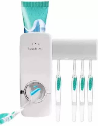 BestyFive Toothpaste Dispenser Plastic Toothbrush Holder