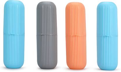 Raghunandan Capsule Shape Travel Toothbrush Toothpaste Case Holder Plastic Toothbrush Holder