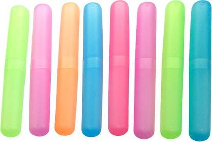Kreya Enterprise (SET OF 8) Anti Bacterial Toothbrush Container Tooth Brush Travel Covers, Case, Holder, Cases Plastic Toothbrush Holder