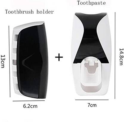 star management SELWAY Toothpaste Dispenser and 5 Toothbrush Squeezer for Home Bathroom Plastic Toothbrush Holder