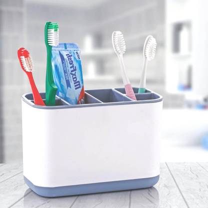 Craftbin Toothbrush Holder for Bathroom, Toothpaste Razor Stand Plastic Toothbrush Holder