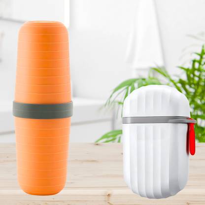 Gueran Set of Travel Toohtbrush Holder & leakproof Soap Case Portable Soap box Plastic Toothbrush Holder
