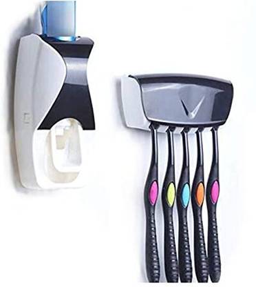 JDSSALES Toothpaste Dispenser with Toothbrush Holder Plastic Toothbrush Holder