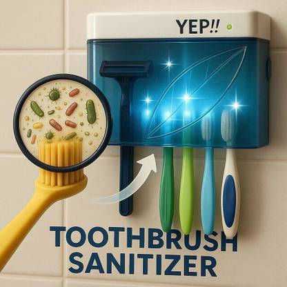 T2H T2H Multi-Functional 4 Brushes and 1 Razor Slots UV-Light Toothbrush Sanitizer