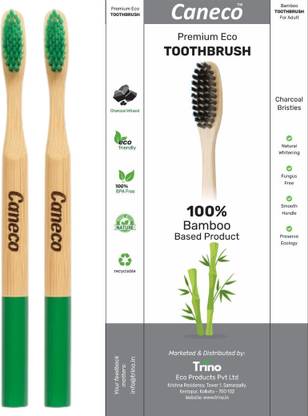 CANECO Bamboo Toothbrushes – Eco-Friendly Soft Bristles, Natural Wood Handle Extra Soft Toothbrush