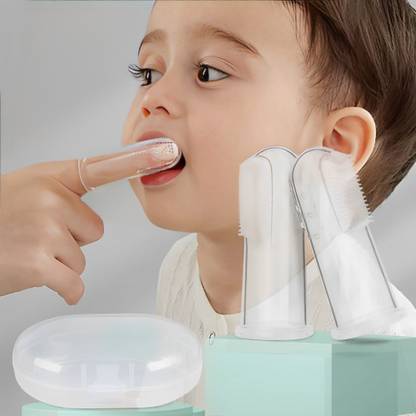 AloneFit Silicon Baby Finger Toothbrush , Baby Finger Brush Tongue Cleaner_2 Ultra Soft Toothbrush