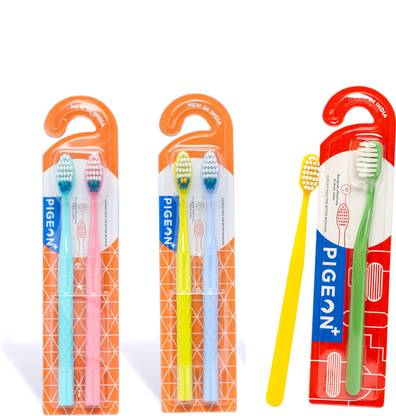 Pigeon Toothbrush Set |For Kids & Adults (4 I CAN STAND) + (1 PRO GRIP) Ultra Soft Toothbrush