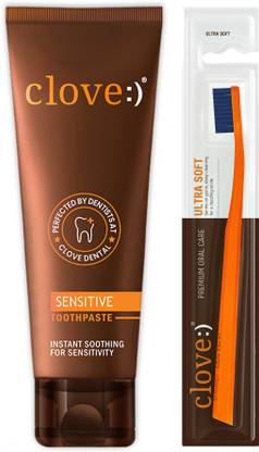 Clove Sensitivity Relief Toothpaste & 4160 Bristles Ultra Soft Toothbrush