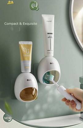 Mezulot Wall Mounted Automatic Toothpaste Dispenser Extra Soft Toothbrush