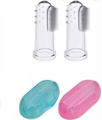 Drisona' Baby Finger Toothbrush Of Silicon Made Food Grade Quality with Storage Case Ultra Soft Toothbrush