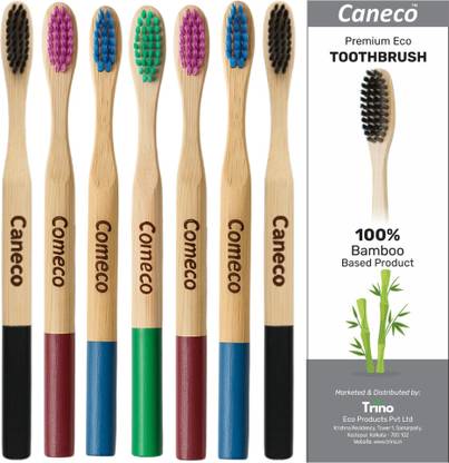 CANECO Sustainable Bamboo Toothbrushes Eco-Friendly & Plastic Free Dental Care Extra Soft Toothbrush