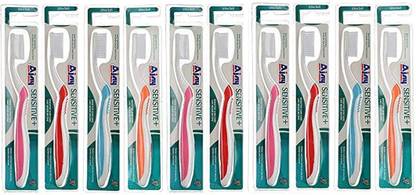 Ajay Sensitive+ Multicolor 10 pc ToothBrush Ultra Soft Toothbrush