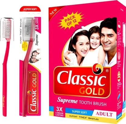 CLASSIC GOLD Supreme Super Soft Toothbrushes Soft Toothbrush