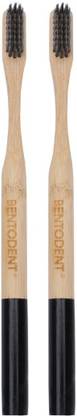 bentodent Charcoal Bamboo Toothbrush Round Bottom Teeth Whitening Soft Toothbrush