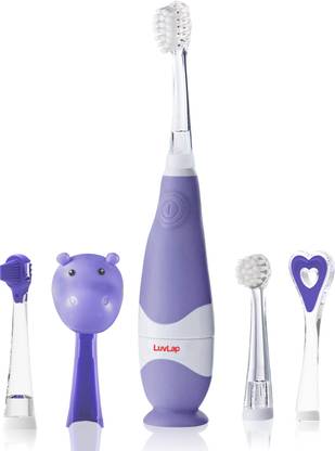 LuvLap Joy Baby Sonic Infant & Toddler Electric Toothbrush, 0-3 Years, Smart LED Timer, Soft Toothbrush