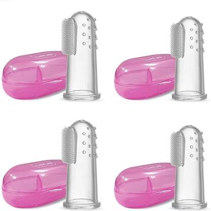 LuvLap Baby Finger Toothbrush Teeth Clear Soft Silicone Tooth Brush Rubber Soft Toothbrush
