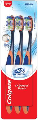 Colgate 360 Floss-Tip Medium Toothbrush