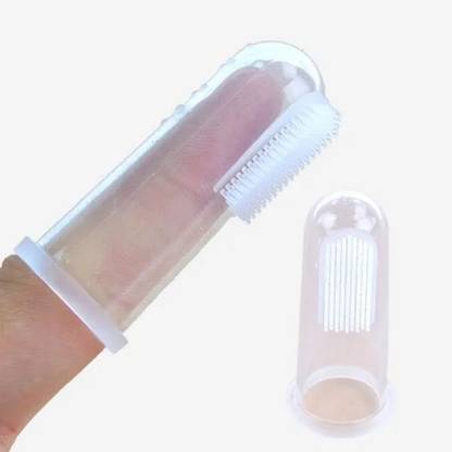 Fotnil Baby Teething Gum Massager Transparent Silicone Finger Brush Tongue Cleaner Ultra Soft Toothbrush