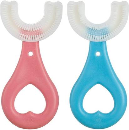 ALVIRO U shape Soft Silicon Toothbrush for Children 360 Degree Dental Care Ultra Soft Toothbrush