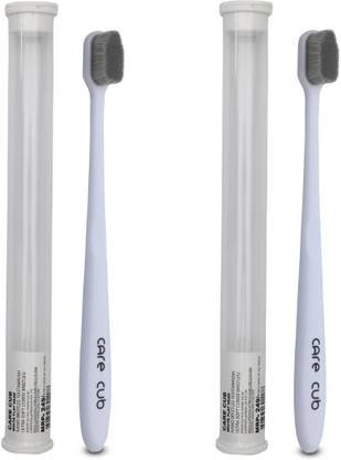 CARE CUB White Flat Nano10000 Bristle BPA Free Effect For Sensitive Teeth Ultra Soft Toothbrush