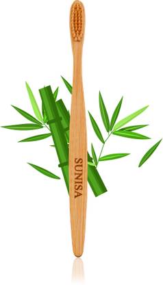 sunisa Charcoal Bamboo Toothbrush Adults Slim Teeth Whitening Soft Toothbrush Extra Soft Toothbrush