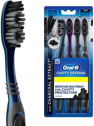 Oral-B Cavity Defense Charcoal, Value Pack of 4 Soft Toothbrush (Pack of 4) deal from flipkart Oral-B Cavity Defense Charcoal, Value Pack of 4 Soft Toothbrush (Pack of 4) deal from flipkart