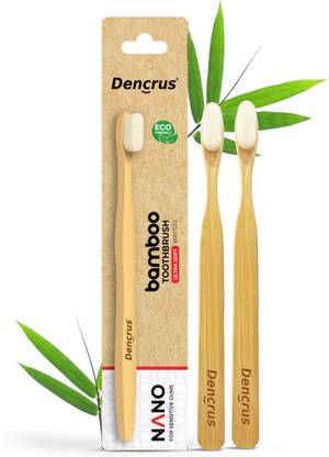 Dencrus NANO Toothbrush Made of 100% Natural Bamboo for Sensitive Gums & Teeth | Ultra Soft Toothbrush