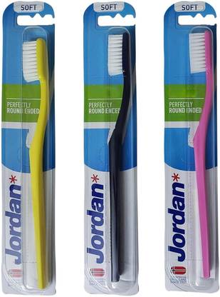 EESHA ETERNAL Jordan Manual Toothbrush gentle to Teeth & Gums ( Assorted Color) Soft Toothbrush