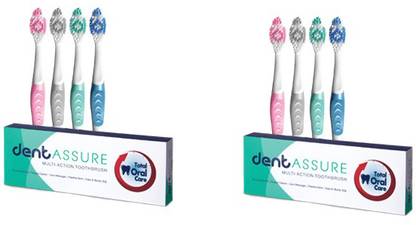 dentassures Multi-functional toothbrush Pack of 8 Soft Toothbrush
