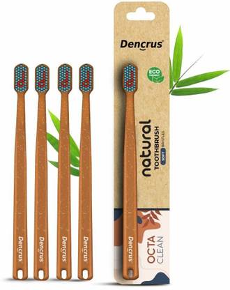 Dencrus Octa Clean Soft Bamboo Toothbrush | Made from Bamboo Husk & Composite Resin Ultra Soft Toothbrush