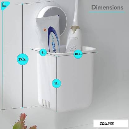 AK10ZONE Plastic Toothbrush Holders for Bathroom, Wall-Mounted Brush Holder 1 pcs Medium Toothbrush