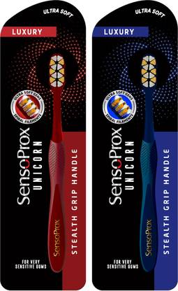 SENSOPROX Unicorn Pack of 2 Red & Blue Extra Soft Toothbrush