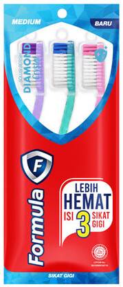 Formula TOOTH BRUSH DIAMOND PACK OF 3 Medium Toothbrush