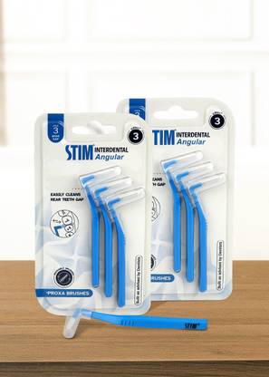 STIM Interdental Angular ISO 3 | Easy Cleaning Between Teeth | For Wide Gaps Soft Toothbrush