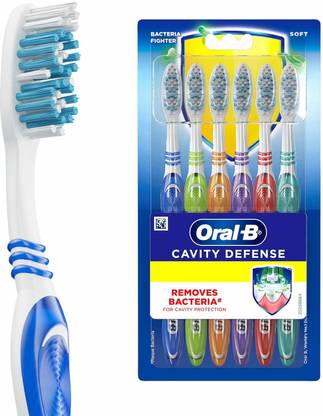 Oral-B Cavity Defense, Value Pack of 6, Multicolour Soft Toothbrush