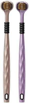 ZIVINI Ultra Soft Bristles Deep Cleaning Triple Action Manual Toothbrush Eco-Friendly Ultra Soft Toothbrush