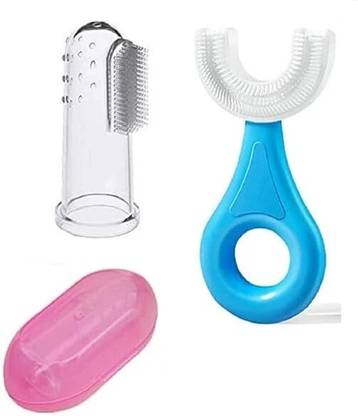 KIDWRAP U-Shaped With Finger Manual Toothbrush For Kids, 2-6 Years Kids Toothbrush Ultra Soft Toothbrush